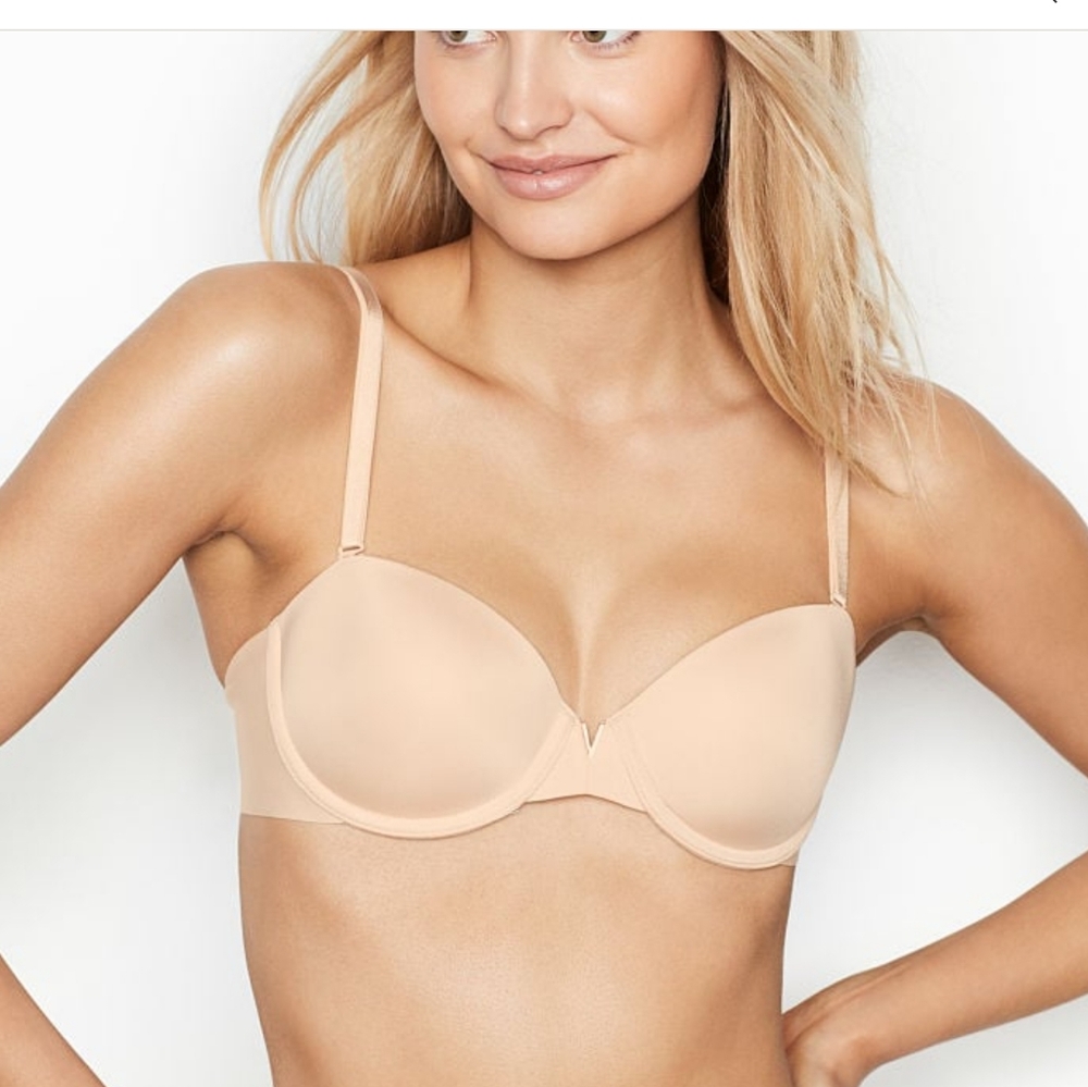 VICTORIA SECRET Sexy Illusions Lightly- Lined Strapless Bra PLUM 36C